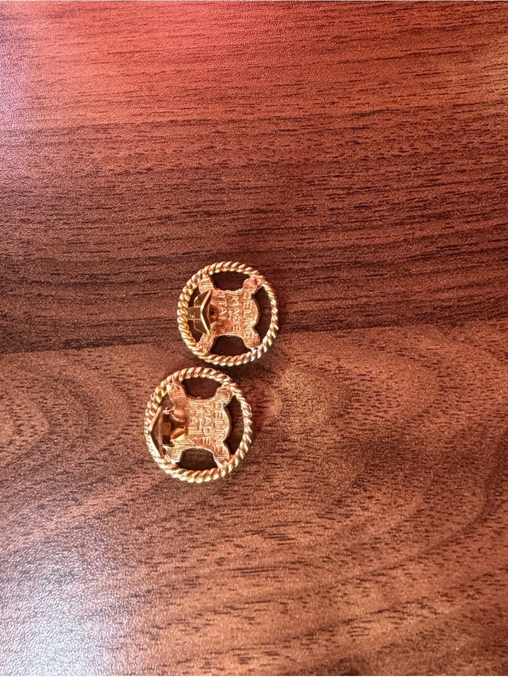 Celine Triumph rhinestone circle gold vintage clip on earrings. - Picture 2 of 4